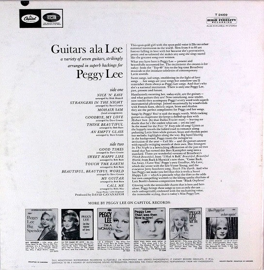 Peggy Lee : Guitars A Là Lee (LP, Album, Mono)