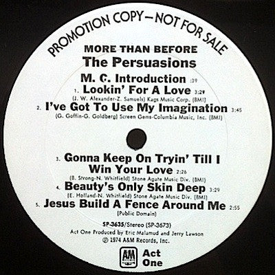 The Persuasions : More Than Before (LP, Album, Promo)