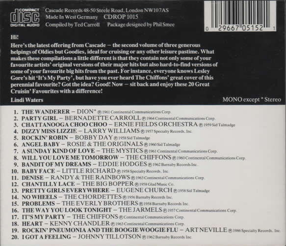 Various : 20 Great Cruisin' Favourites Of The 50's And 60's Volume 2 (CD, Comp)
