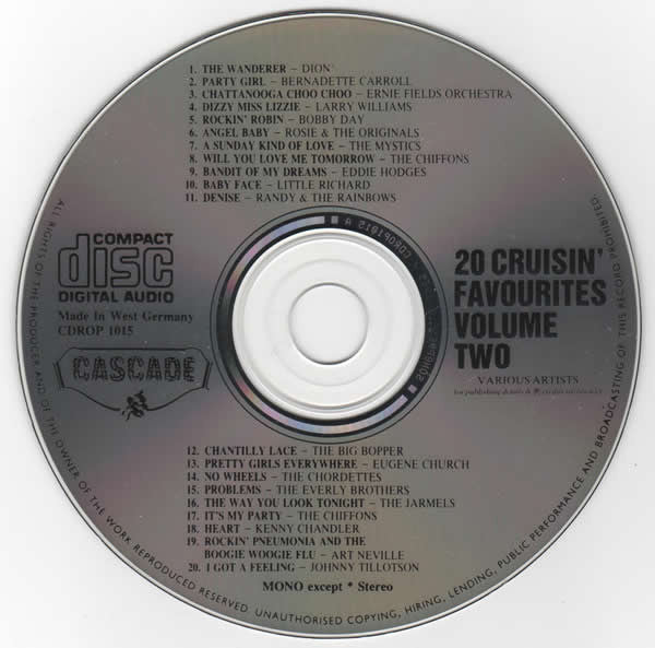 Various : 20 Great Cruisin' Favourites Of The 50's And 60's Volume 2 (CD, Comp)