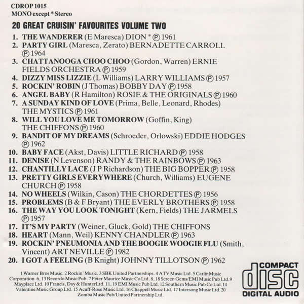 Various : 20 Great Cruisin' Favourites Of The 50's And 60's Volume 2 (CD, Comp)