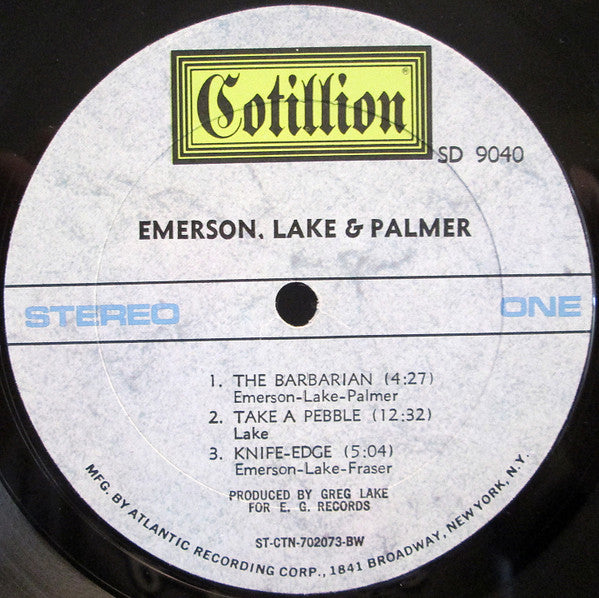 Emerson, Lake & Palmer : Emerson, Lake & Palmer (LP, Album, BW )
