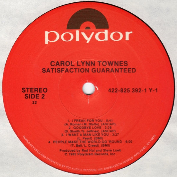 Carol Lynn Townes : Satisfaction Guaranteed (LP, Album)