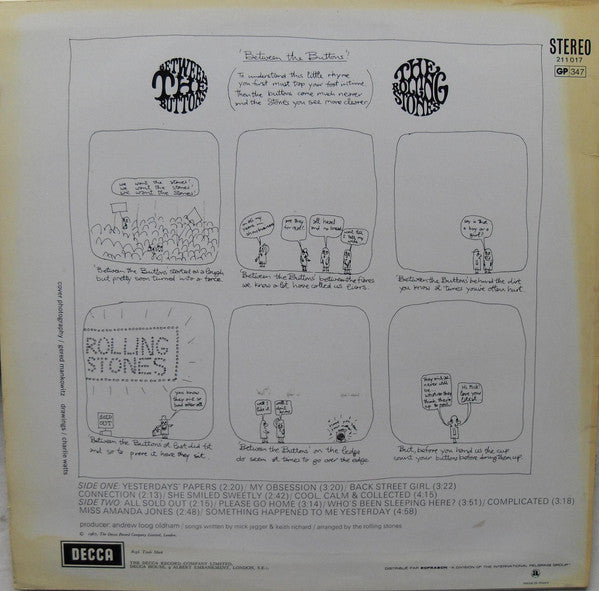 The Rolling Stones : Between The Buttons (LP, Album, RE)