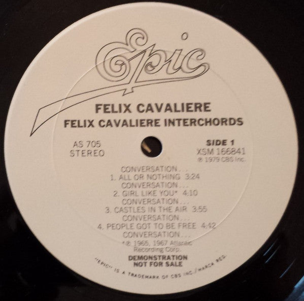 Felix Cavaliere : Felix Cavaliere Interchords (LP, Promo)