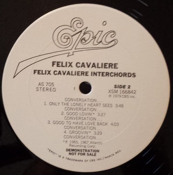 Felix Cavaliere : Felix Cavaliere Interchords (LP, Promo)