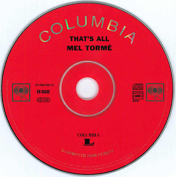 Mel Tormé : That's All (CD, Album, RE)