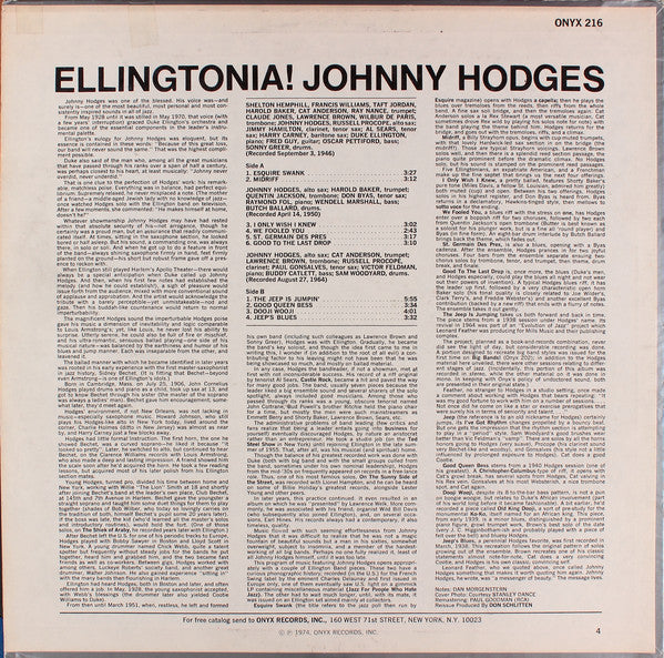 Johnny Hodges : Ellingtonia! (LP)