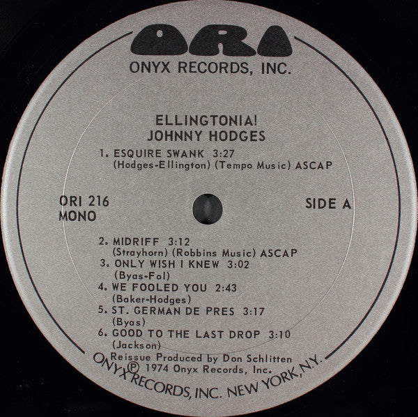Johnny Hodges : Ellingtonia! (LP)