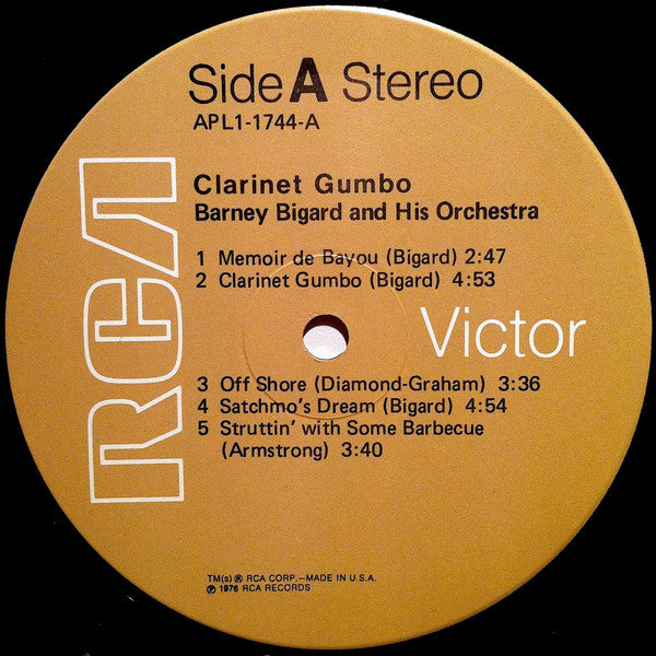 Barney Bigard And His Orchestra : Clarinet Gumbo (LP)