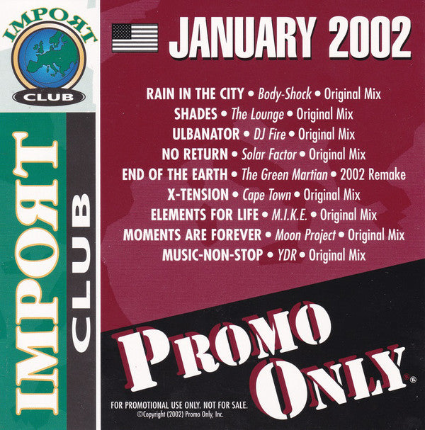 Various : Promo Only Import Club: January 2002 (CD, Comp, Promo)