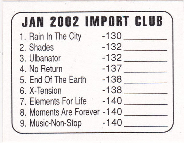 Various : Promo Only Import Club: January 2002 (CD, Comp, Promo)