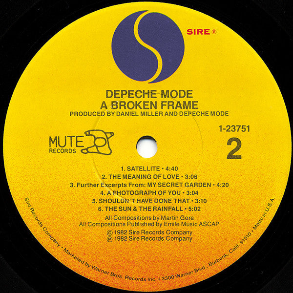 Depeche Mode : A Broken Frame (LP, Album, Jac)