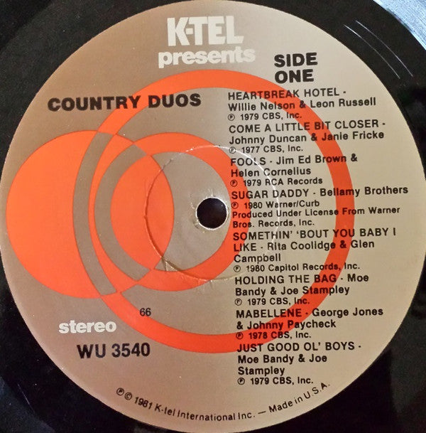 Various : Country Duos (LP, Comp, 66)