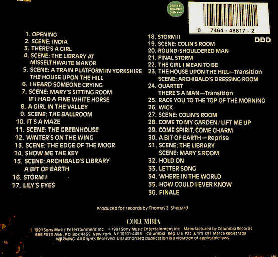 Lucy Simon, Marsha Norman : The Secret Garden - The Original Broadway Cast Album (CD, Album)