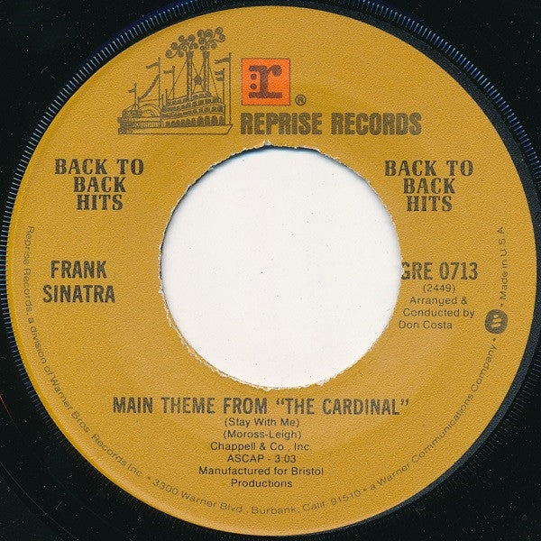 Frank Sinatra : It Was A Very Good Year / Main Theme From "The Cardinal" (Stay With Me) (7")