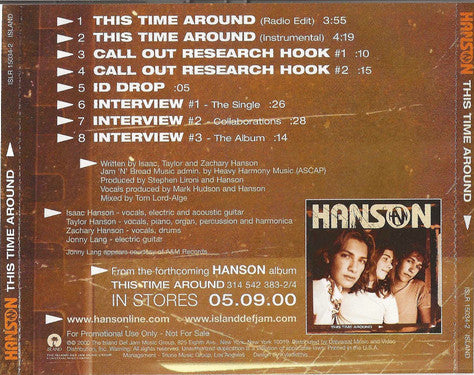 Hanson : This Time Around (CD, Promo)