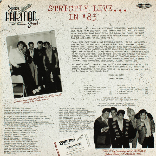 The James Harman Band :  Strictly Live... In '85! Vol. 1  (LP)