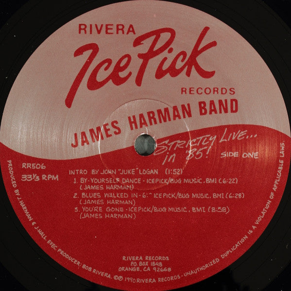 The James Harman Band :  Strictly Live... In '85! Vol. 1  (LP)