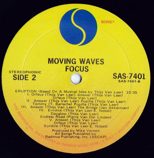 Focus (2) : Moving Waves (LP, Album, Mon)