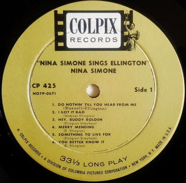 Nina Simone : Nina Simone Sings Ellington (LP, Album, Mono)