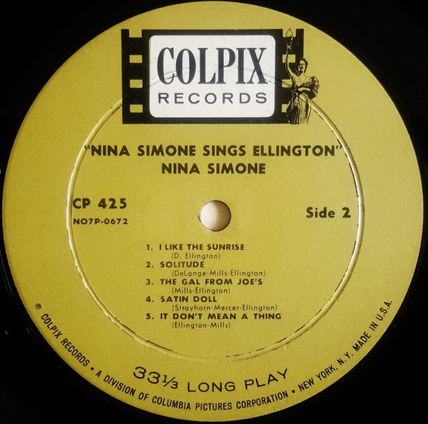 Nina Simone : Nina Simone Sings Ellington (LP, Album, Mono)