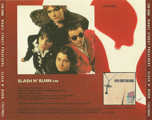 Manic Street Preachers : Slash N' Burn (CD, Single, Promo)