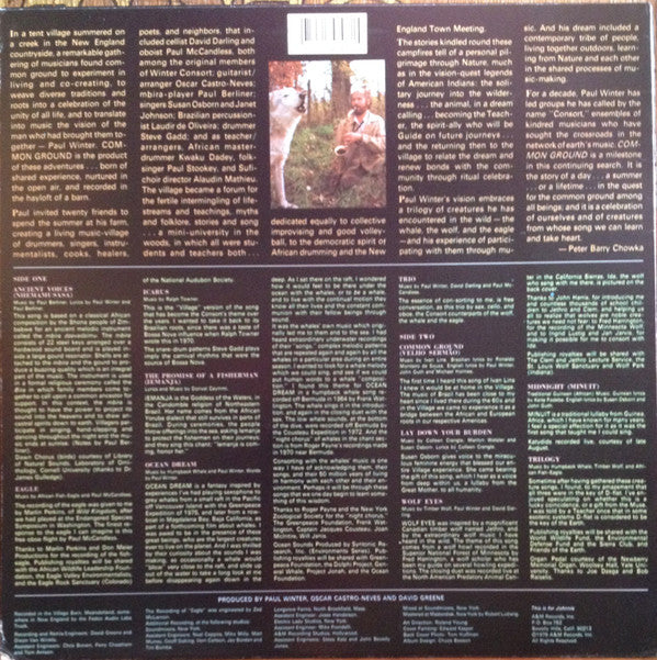 Paul Winter (2) : Common Ground (LP, Album, RE)
