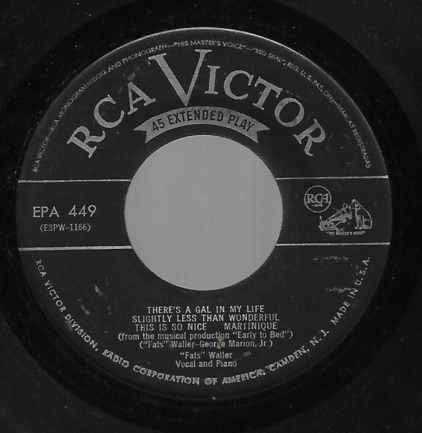 Fats Waller : "Fats" Fats Waller Plays And Sings (7", EP)