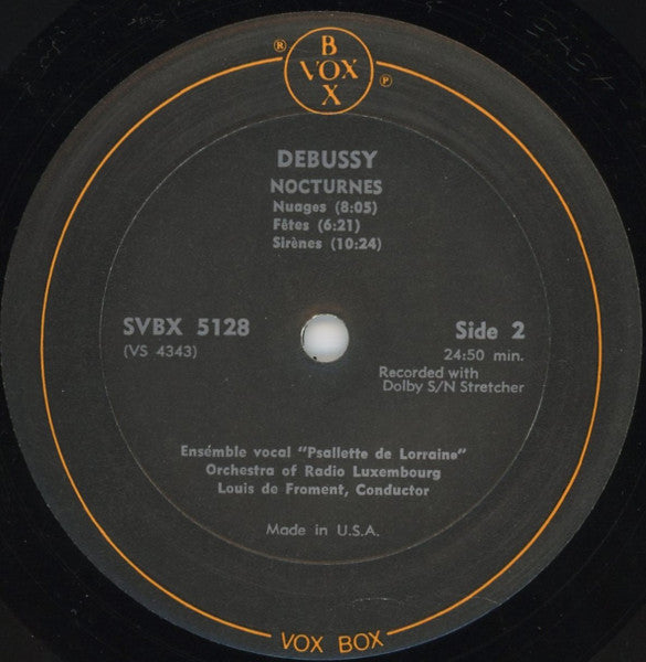 Claude Debussy - Orchestra Of Radio Luxembourg, Louis De Froment : His Works For Orchestra (Complete); Vol. II (3xLP, box)