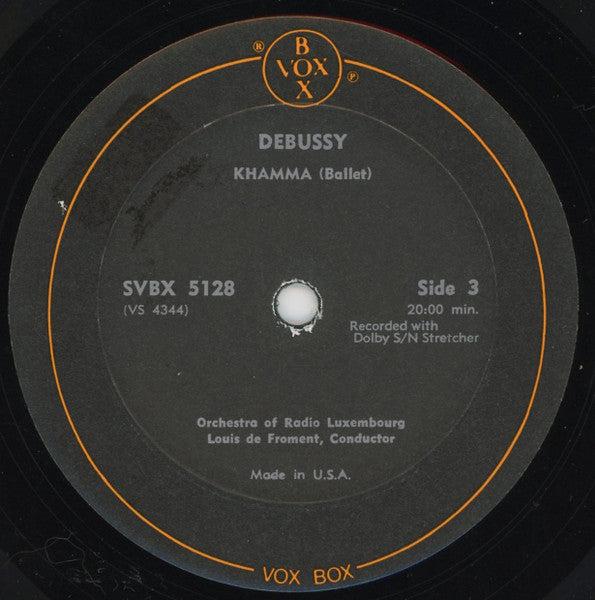 Claude Debussy - Orchestra Of Radio Luxembourg, Louis De Froment : His Works For Orchestra (Complete); Vol. II (3xLP, box)