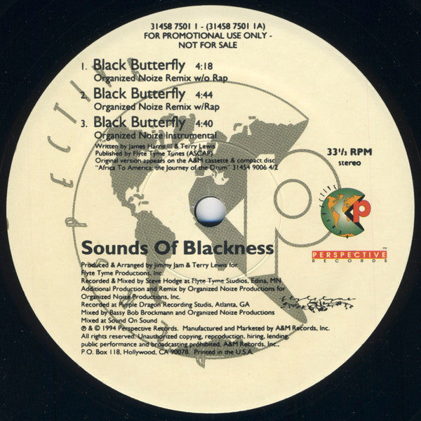 Sounds Of Blackness : Black Butterfly (12", Promo)