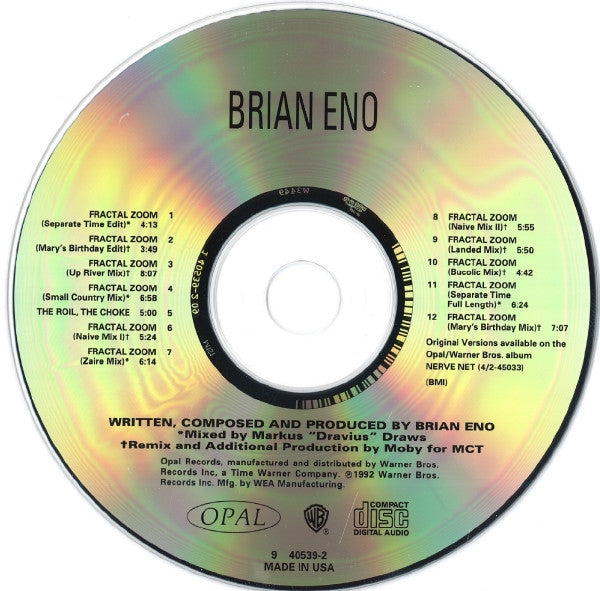 Brian Eno : Fractal Zoom (CD, Maxi, RP, Dig)
