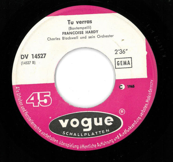 Françoise Hardy : La Maison Où J'Ai Grandi / Tu Verras (7", Single)