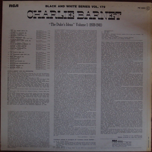 Charlie Barnet : "The Duke's Ideas" Volume 1 (1939-1941) (LP, Comp)
