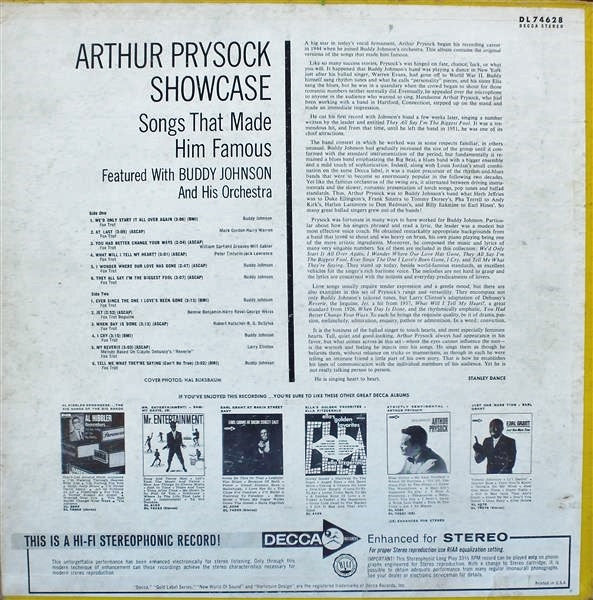 Arthur Prysock : Showcase (LP)