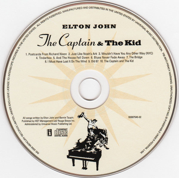 Elton John : The Captain & The Kid (CD, Album, Bar)