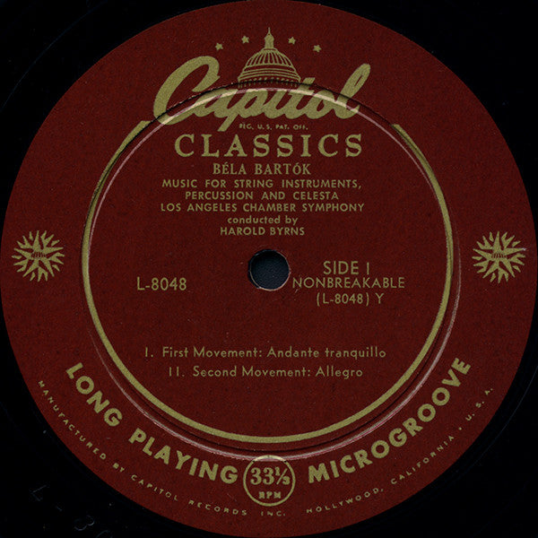 Béla Bartók : Music For String Instruments, Percussion, And Celesta (10", Mono)
