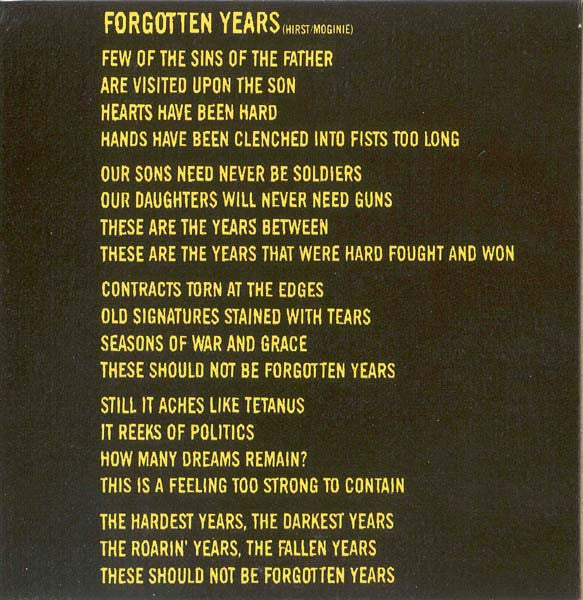 Midnight Oil : Forgotten Years (CD, Single)