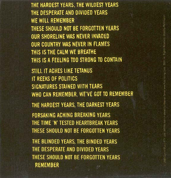 Midnight Oil : Forgotten Years (CD, Single)