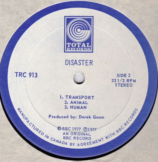 No Artist : Sound Effects - Disasters (LP, Mono)