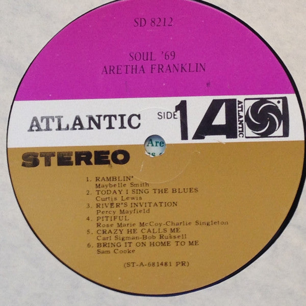 Aretha Franklin : Soul '69 (LP, Album, PR )