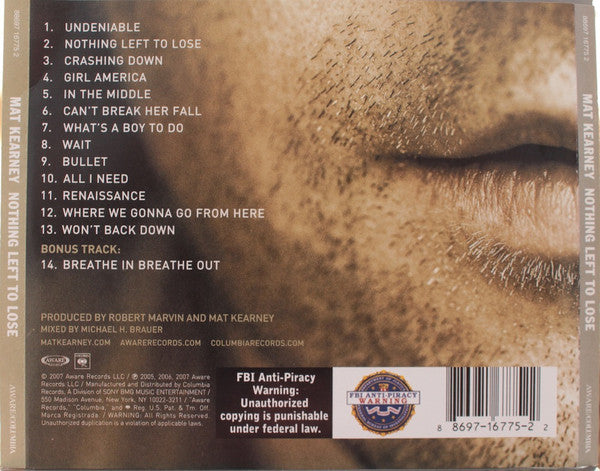 Mat Kearney : Nothing Left To Lose (CD, Album, RE)