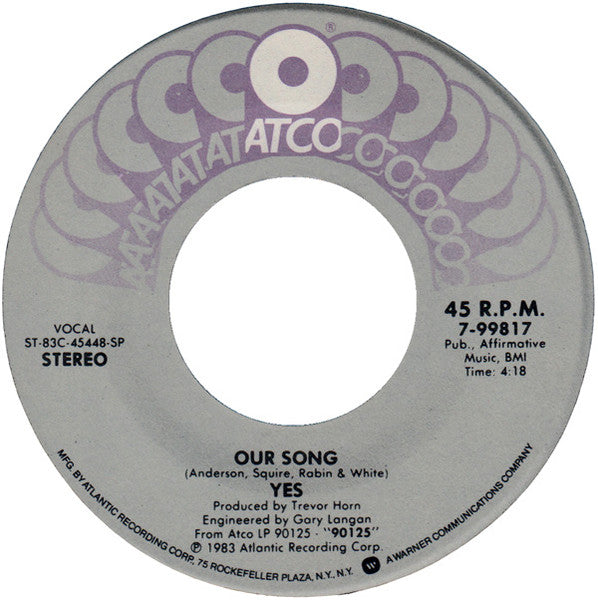 Yes : Owner Of A Lonely Heart (7", Single, SP )