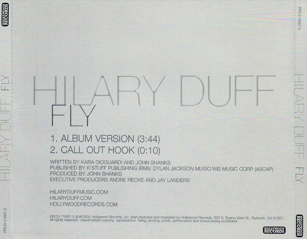 Hilary Duff : Fly (CD, Single, Promo)