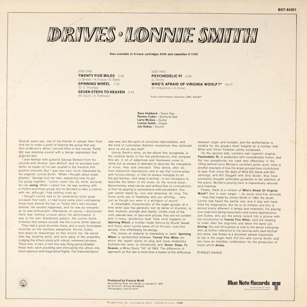 Lonnie Smith : Drives (LP)