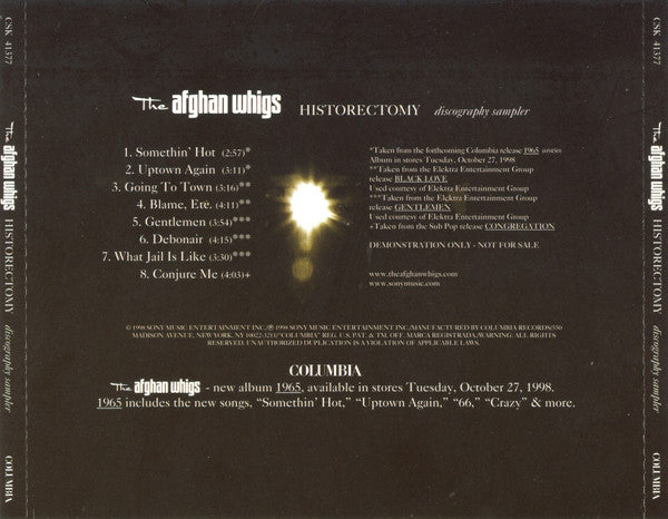 The Afghan Whigs : Historectomy (CD, Comp, Promo)