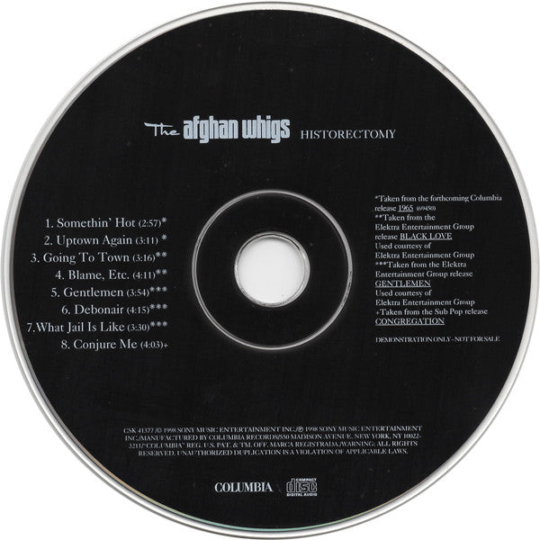 The Afghan Whigs : Historectomy (CD, Comp, Promo)