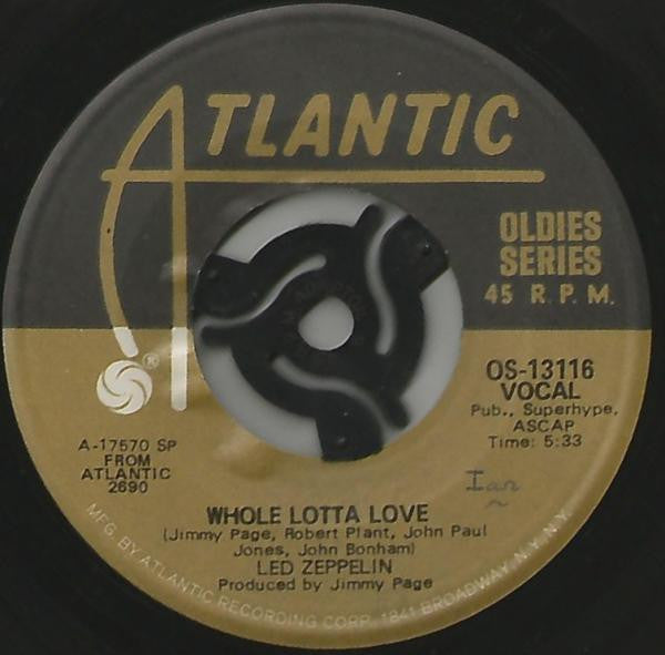Led Zeppelin : Whole Lotta Love / Living Loving Maid (She's Just A Woman) (7", Single, RE)
