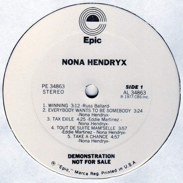 Nona Hendryx : Nona Hendryx (LP, Album, Promo)